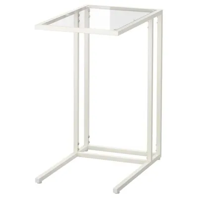 VITTSJO Laptop stand white/glass, 35x65 cm, 70303447