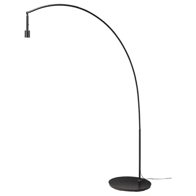 SKAFTET Floor lamp base, arched, black, 70405525