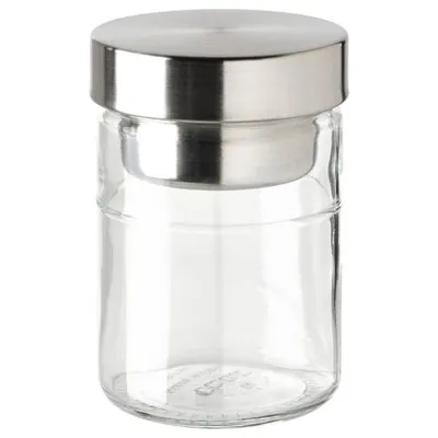 DAGKLAR jar with insert, clear glass/stainless steel, 70497209