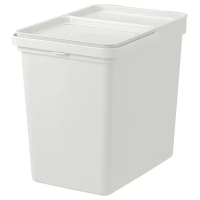 HALLBAR Bin with lid, light grey, 22 l, 70420205