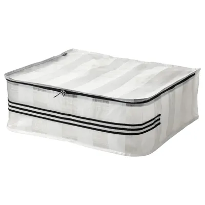 GORSNYGG Storage case, white/transparent 55x49x19 cm, 70504196