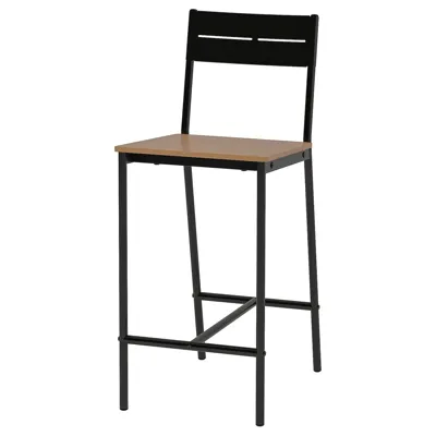 SANDSBERG Bar stool, black/brown stained 63 cm, 70514652
