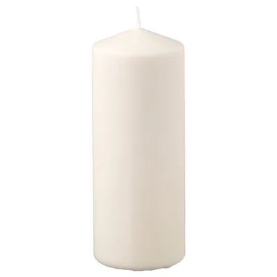 FENOMEN Unscented pillar candle, natural, 19 cm, 70528418