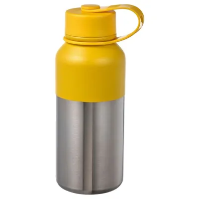 HETLEVRAD Insulated flask, stainless steel / yellow 0.5 l, 70521054