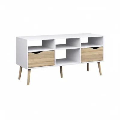 TVILUM Oslo Tv Bench 117x39x57 cm - White/Oak
