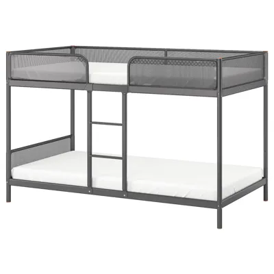 TUFFING Bunk bed frame, dark grey, 90x200 cm, 80239234