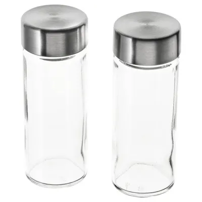 ORTFYLLD Spice jar, glass/stainless steel 10 cl, 80391354