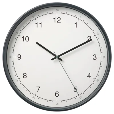 TAGGAD Wall clock, white/grey 38 cm, 80466293