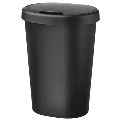 HOLASS Bin with lid, black, 8 l, 80520501