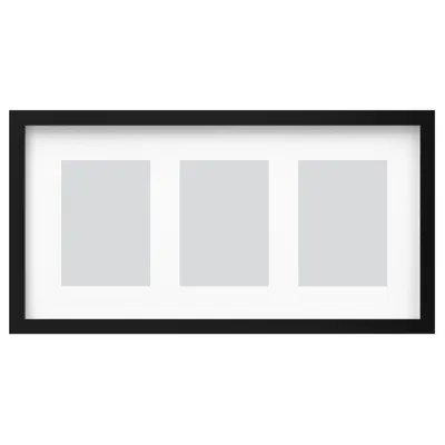 RODALM frame for 3 pictures, black, 55x28 cm, 80553723