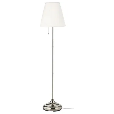 ARSTID Floor lamp, nickel-plated/white, 90163865