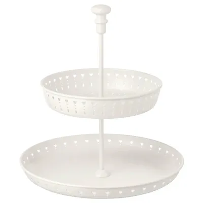 GARNERA serving stand, two tiers, white, 90258769