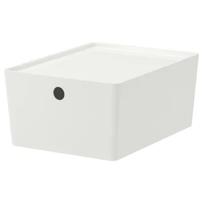 KUGGIS Box with lid, white 26x35x15 cm, 90280204