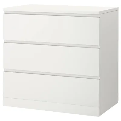 MALM Chest of 3 drawers, white 80x78 cm, 90354643
