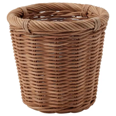 KAKTUSFIKON plant pot, rattan, 12 cm, 90454888
