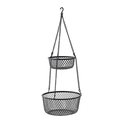 VADHOLMA Hanging storage, black/mesh25x63 cm, 90461351