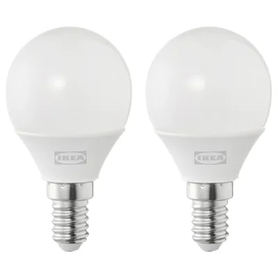 SOLHETTA LED bulb E14 250 lumen, globe opal white, 90498726