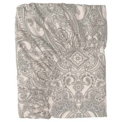 JATTEVALLMO Fitted sheet, beige/dark grey 90x200 cm, 90501465