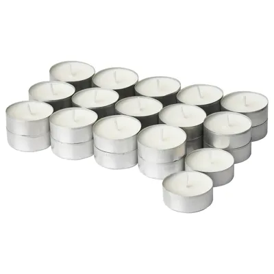 JAMLIK Scented tealight, Vanilla/light beige 3.5 hr, 90502163
