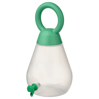 SOMMARFLOX Jar with tap, transparent/bright green, 4 l, 90549387