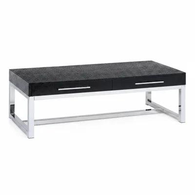 NEWAVE Cocodrilo Coffee Table 120x60x50.5 cm - Chrome/Pvc Black