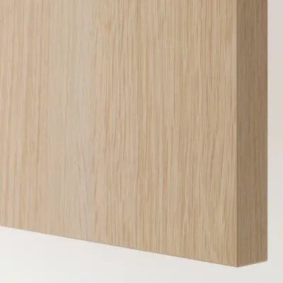 HASVIK Pair of sliding doors, white stained oak effect, 200x201 cm, 50521564