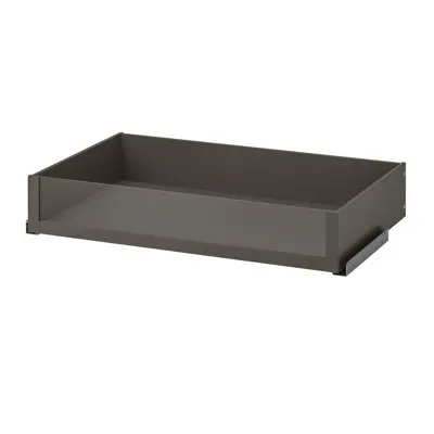KOMPLEMENT Drawer with glass front, dark-grey, 100x58 cm, 60509203