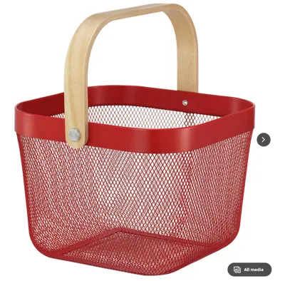 RISATORP Basket, bright red, 25x26x18 cm 906.181.73