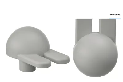 GREJSIMOJS Knob, light grey/bunny, 38 mm, 30603184