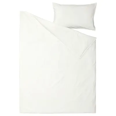 ANGSLILJA Duvet cover and pillowcase, white, 150x200/50x80 cm, 50318567