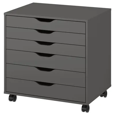 ALEX Drawer unit on castors, dark grey, 67x66 cm, 00588892