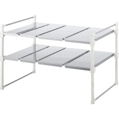 2 Tier Storage Rack-Stainless Steel, Metal, 44.5-79*40*40Cm 4589767215439