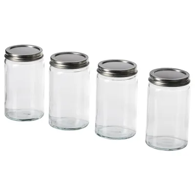 CITRONHAJ Spice jar, clear glass/stainless steel, 35 cl, 90553218
