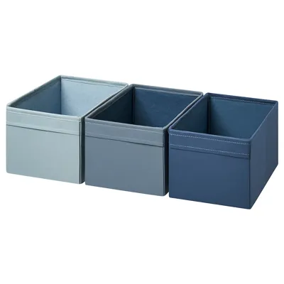 DRONA Box, set of 3, blue, 18x25x15 cm, 70581241
