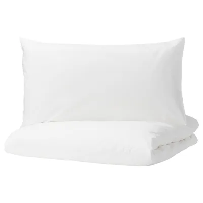 DVALA Duvet cover and pillowcase, white, 150x200/50x80 cm, 80377980