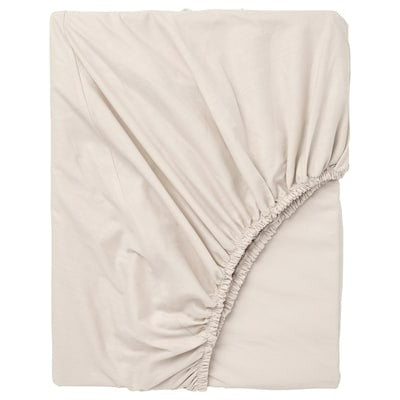 DVALA Fitted sheet, beige, 180x200 cm, 50357224