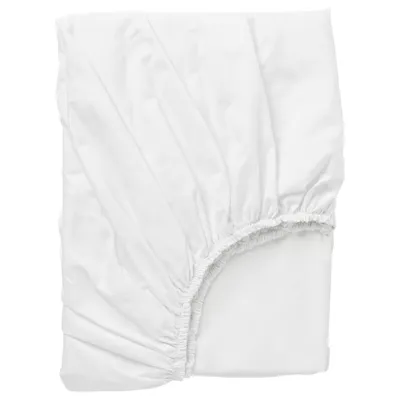 DVALA Fitted sheet, white, 90x200 cm, 00357170
