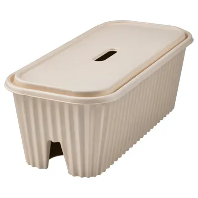 HONSNAT Cable management box, natural, 38x18x14 cm, 40564894