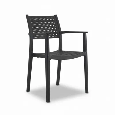 DOOVA Alesia Outdoor Stackable Chair - Black/Black Honeycomb