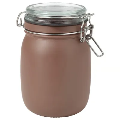 KORKEN jar with lid, brown-red, 1 l, 60592730