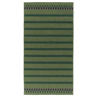 KORSNING Rug flatwoven, in/outdoor, green purple/striped, 80x150 cm, 60553234