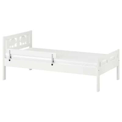 KRITTER Bed frame with slatted bed base, white, 70x160 cm, 39240344