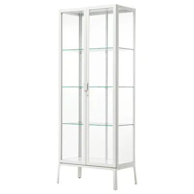 MILSBO Glass-door cabinet, white 73x175 cm, 10396425