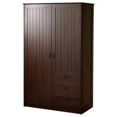 MUSKEN wardrobe 124x60x201 cm brown, 70378683