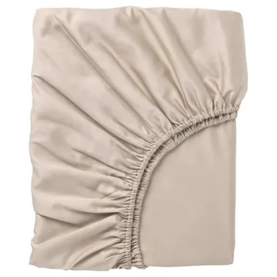 NATTJASMIN Fitted sheet, light beige, 150x200 cm, 20442733