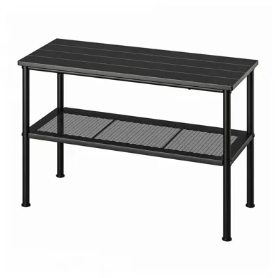NIPASEN Bench with shoe storage, black, 79x35x52 cm, 00586143
