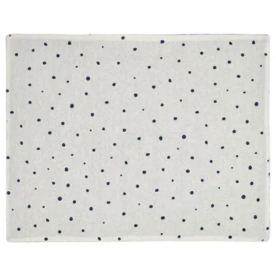 NISSOGA Place mat, white/dark blue, 45x35 cm, 10555042