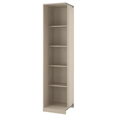 PAX Add-on corner unit with 4 shelves, grey-beige, 53x58x236 cm, 90515113 (Pre-order)