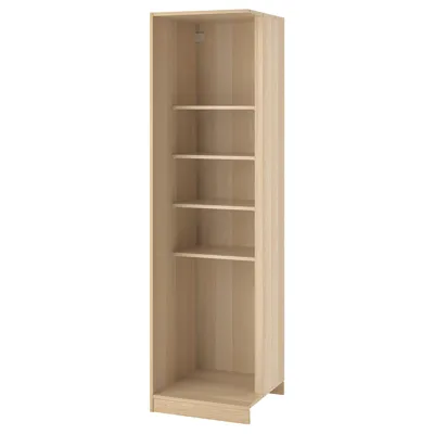 PAX Add-on corner unit with 4 shelves, white-stained oak effect, 53x58x201 cm, 00346959