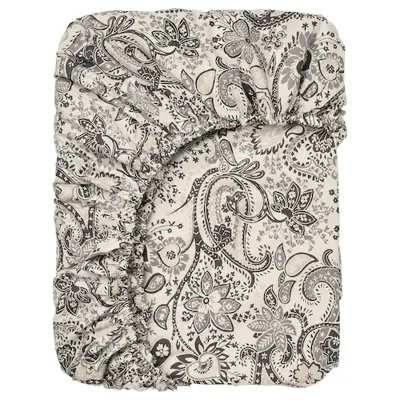 RODGERSIA Fitted sheet, grey/white, 180x200 cm, 10579514